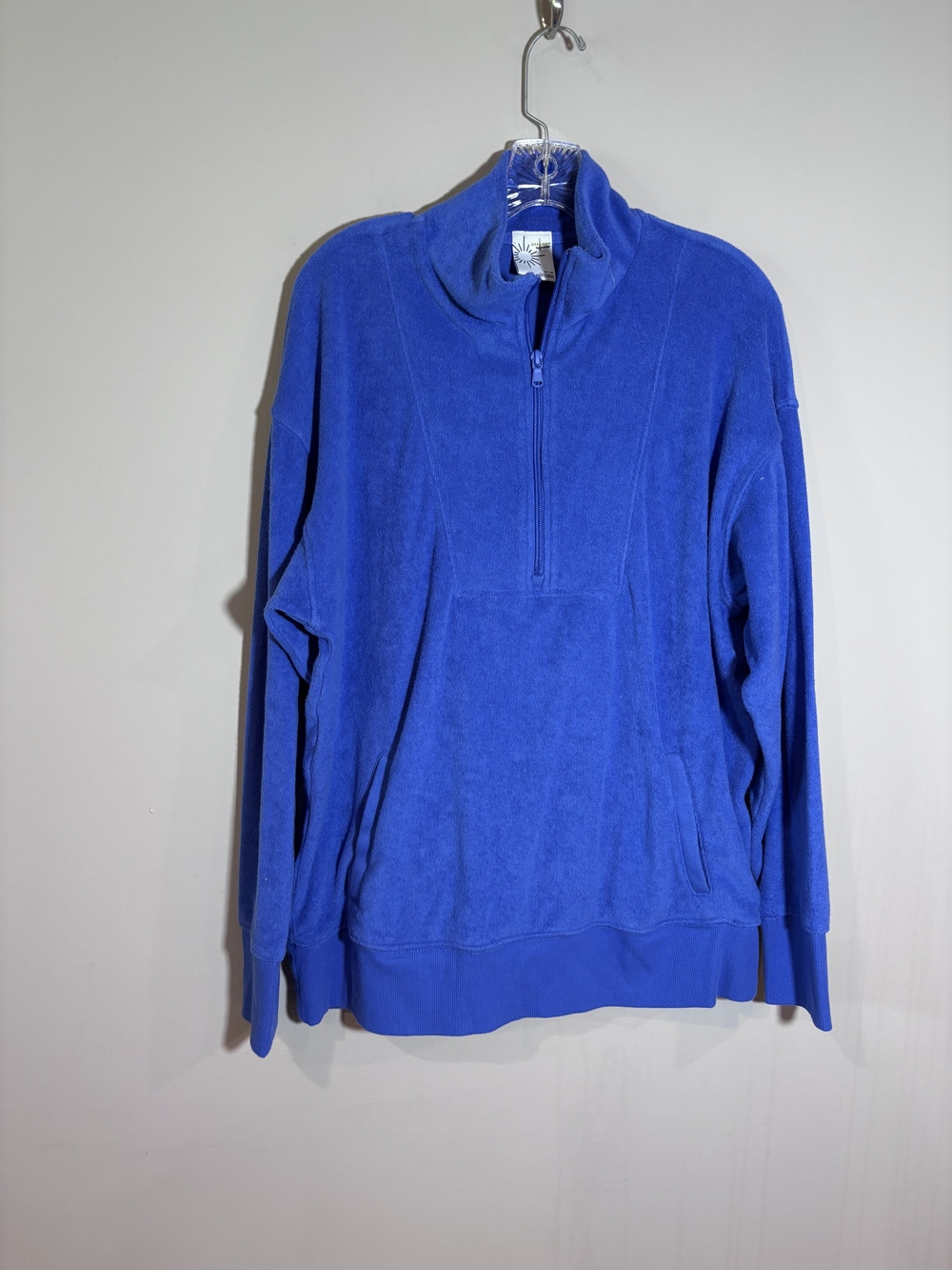 Aerie Bright Blue Half-Zip Fleece Pullover Size M